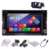 Rear Camera Included 2014 New Model 6.2-Inch Double-2 DIN In Dash Car DVD Player Touch screen LCD Monitor with DVD/CD/MP3/MP4/USB/SD/AM/FM/RDS Radio/Bluetooth/Stereo/Audio and GPS Navigation SAT NAV Wall Paper exchange HD