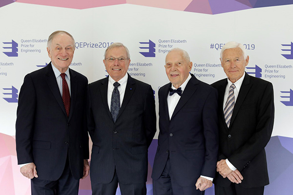 From left: 2019 QEPrize winners Richard Schwartz, Bradford Parkinson, James Spilker and Hugo Fruehauf. (Photo: QEPrize)