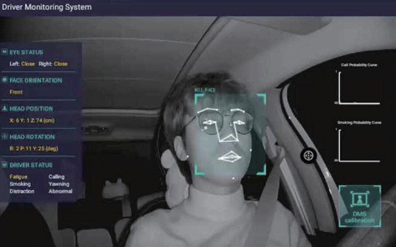 The driver monitoring system supports facial recognition and detection. (Image: Quectel)