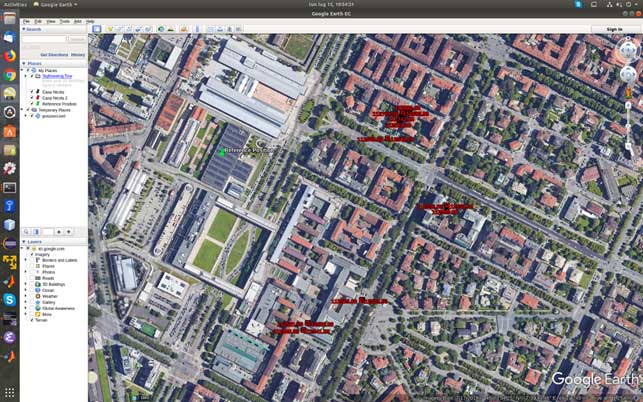 Figure 1. Misplaced Galileo and GPS+Galileo solutions. (Screenshot: Politecnico di Torino and LINKS Foundation)