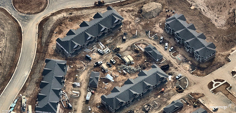 Figure 2: Rapid growth requires frequent imagery. Above is a new Durham neighborhood under construction. (Photo: Nearmap)