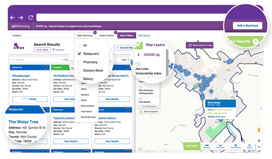 Screenshot: GIS Planning