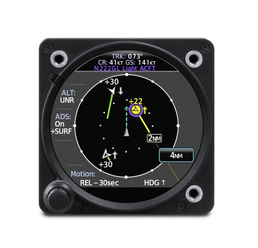 Garmin GI 275 displaying traffic