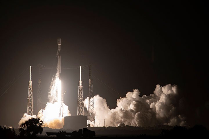 A Falcon 9 carrying GPS III SV04 lifts off from Cape Canaveral Air Force Station, Florida, Nov 5. (Photo: SpaceX via USAF)