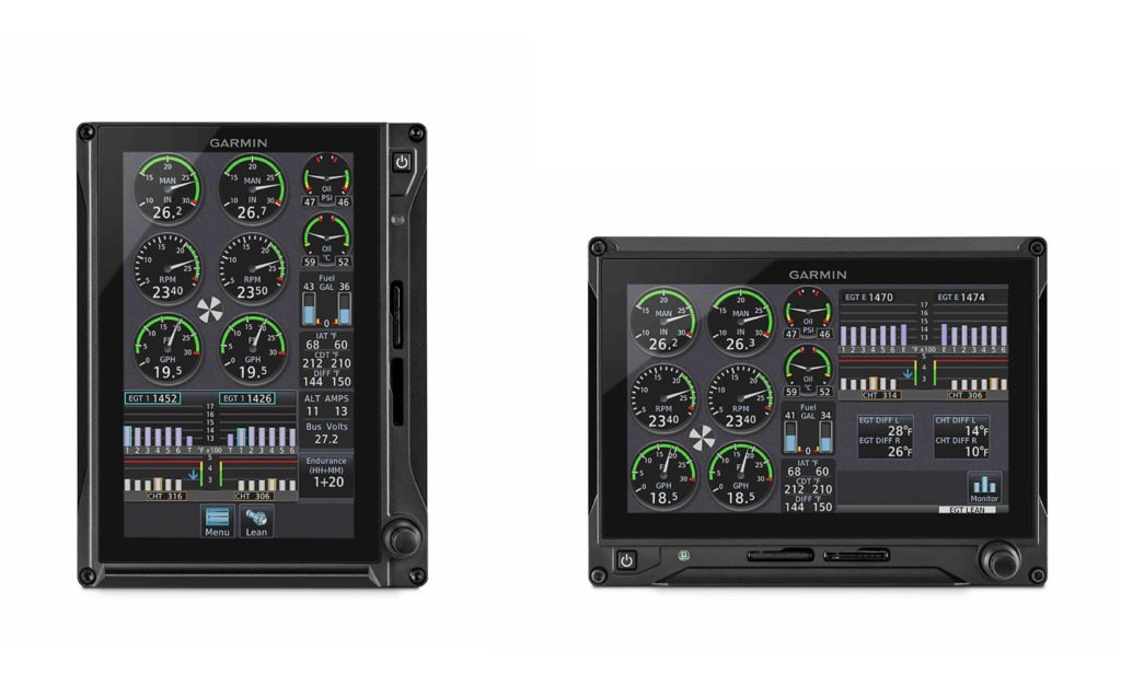 Garmin EIS TXi displays, the 7-inch portrait version and the 7-inch landscape version