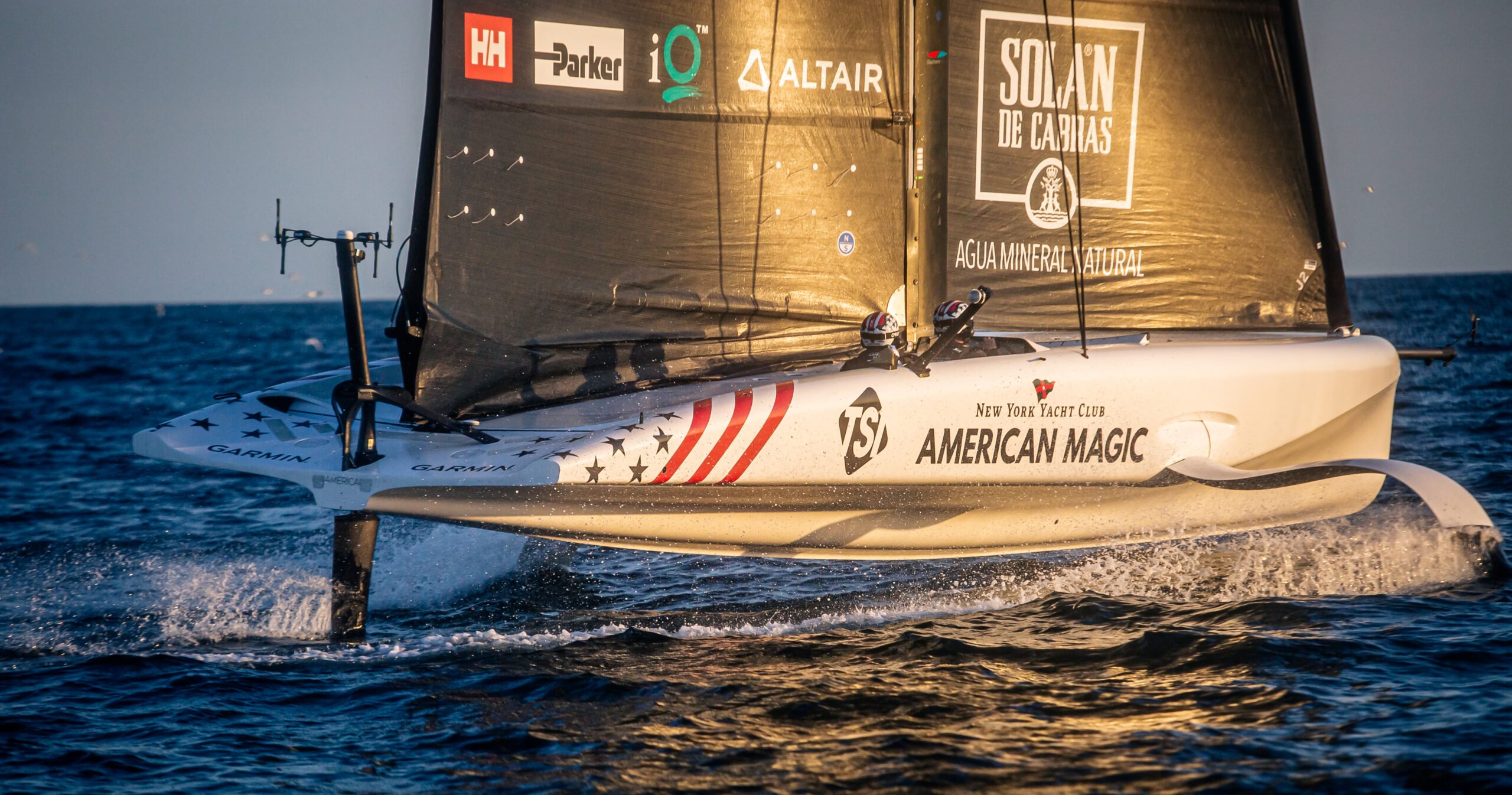 America, one of American Magic's speed boats, undergoes testing in the spring of 2024 ahead of the America's Cup in August 2024.