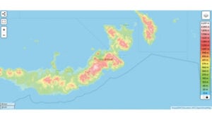 Elevation map of New Britain, Papua New Guinea. (Photo: topographic-map. com)