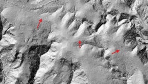 Processed lidar data showing potential Japanese troop trails. (Photo: SPH Engineering)