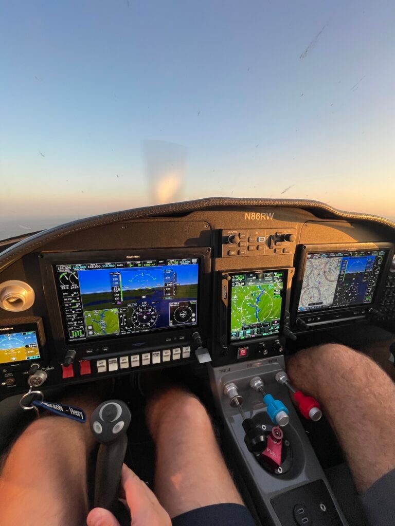 With a recent panel upgrade, Henry Lawrence's 2010 Lancair Legacy FG, outfitted with Garmin avionics, flies above the clouds.