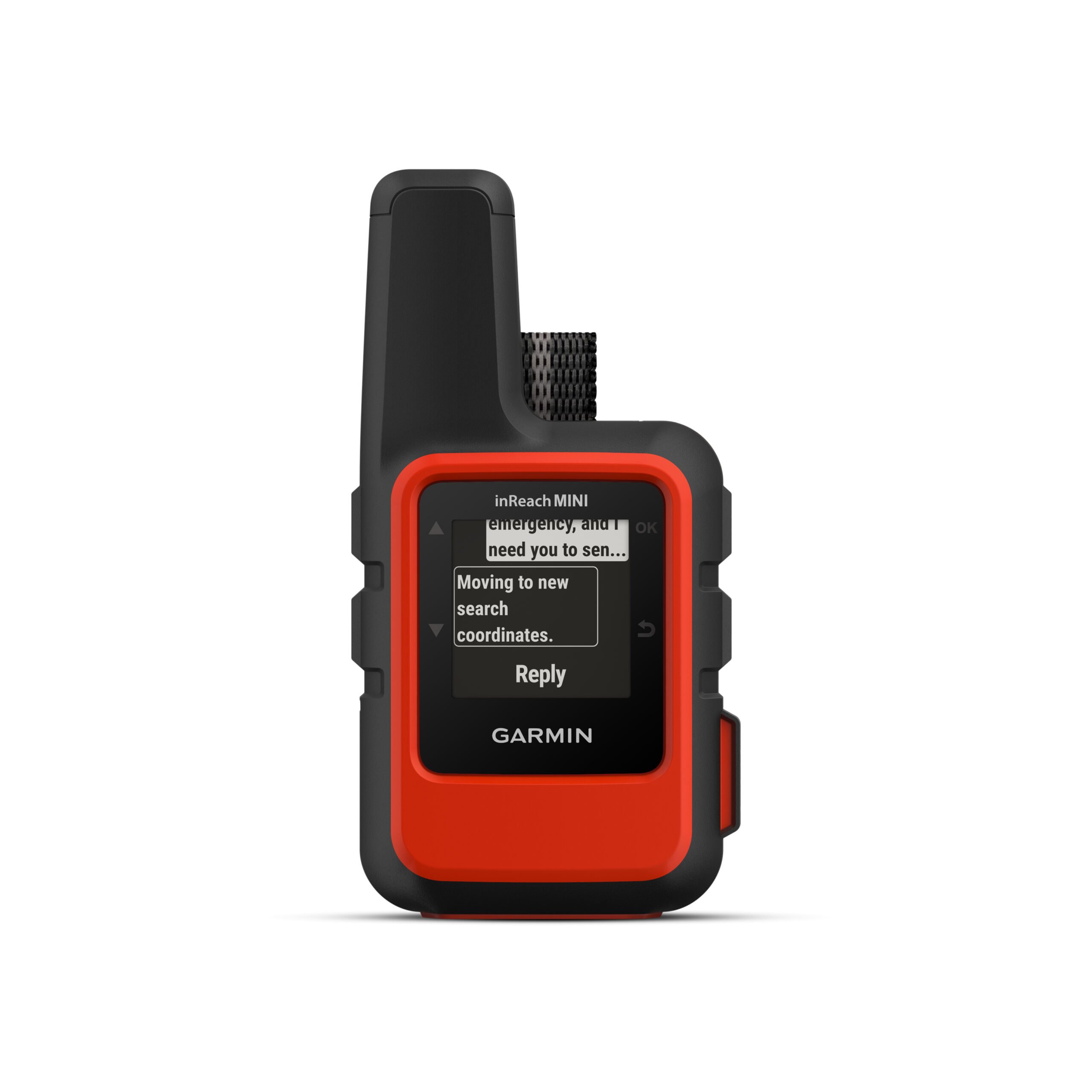 A photo of the red inReach Mini 2.