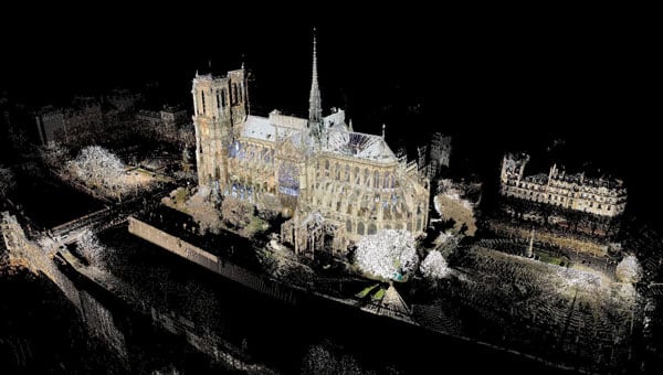 3D model of the Notre Dame Cathedral. (Image: Andrew Tallon/Vassar College)