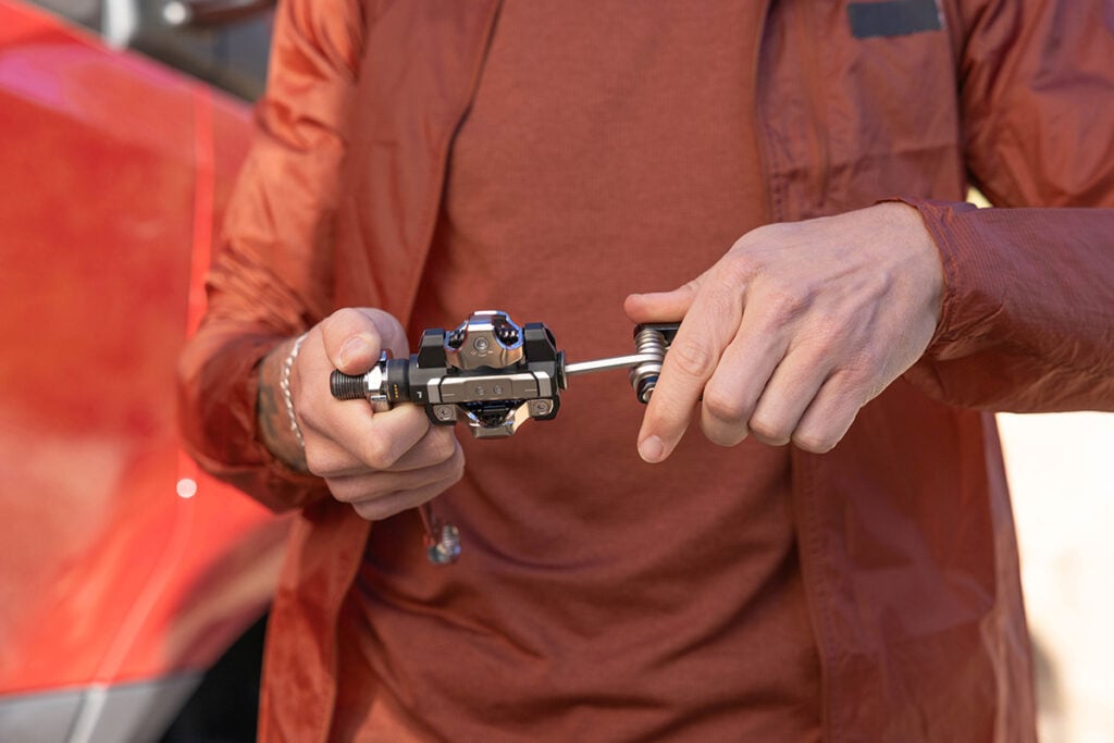 Garmin Rally power meter pedals are easy to swap between bikes.